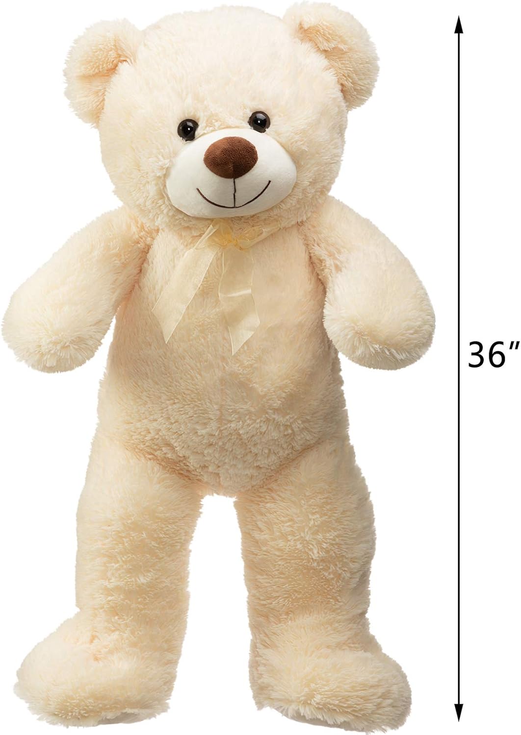 HollyHOME Teddy Bear Stuffed Animal Plush Giant Teddy Bears with Footprints Big Bear 36 inch Beige
