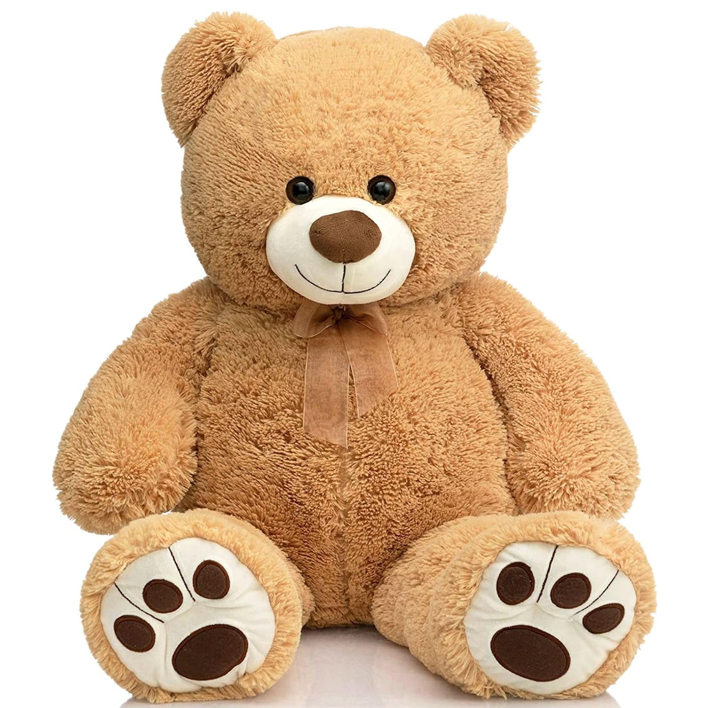 HollyHOME Teddy Bear Stuffed Animal Plush Giant Teddy Bears with Footprints Big Bear 36 inch Beige